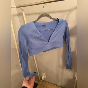 Blue cropped long sleeve from garage. Size large